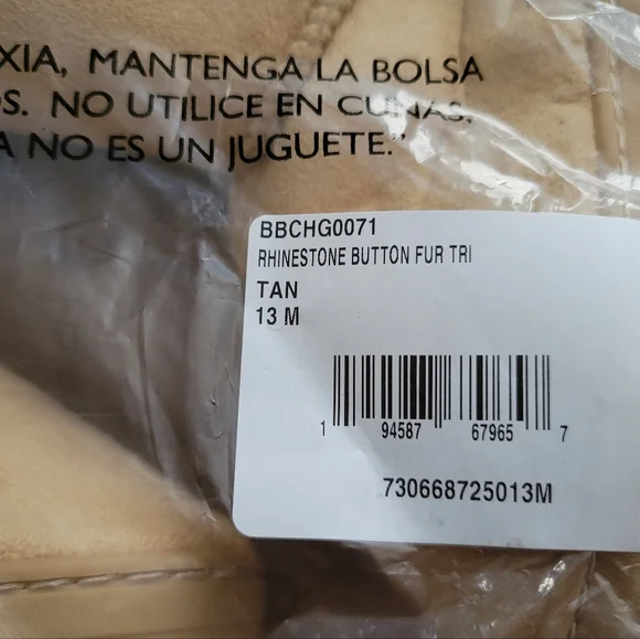 Bebe Little Girl's Size 13, 1, 2 Fur Lined Winter Boot with Rhinestone Details - Picture 12 of 12